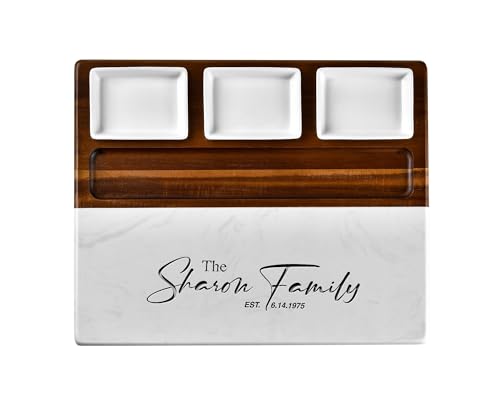 Wood Marble Cheese Board Set