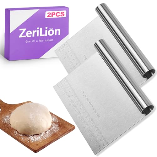 2 Pack Stainless Steel Dough Cutter Scraper Set (2 Count)