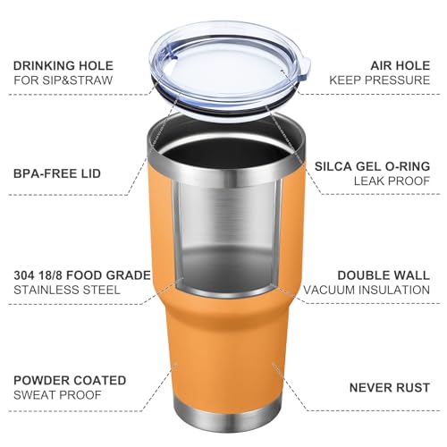 30oz Insulated Tumbler With Lids and Straws (8 Count)