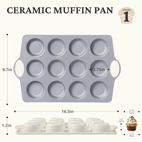 12 Cup Ceramic Nonstick Muffin Pan & Cupcake Tin