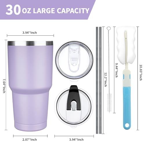 30 oz Tumbler with Lids and Straws