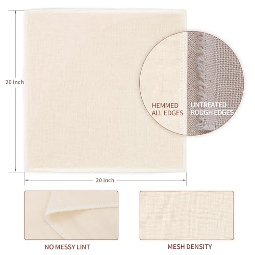 20Pcs Unbleached Cheese Cloths for Straining 20x20Inch Reusable Value Pack