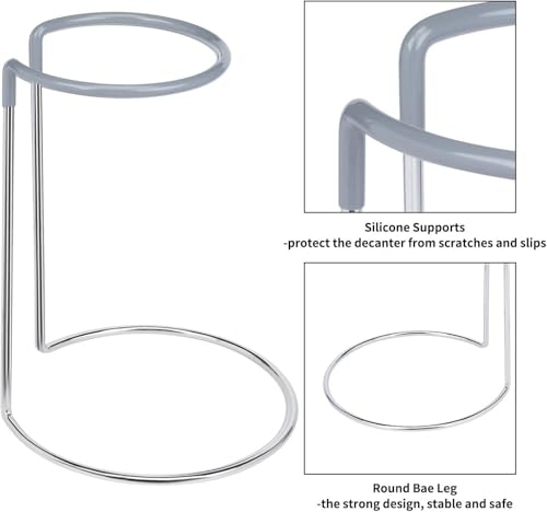 Wine Decanter Drying Stand with Rubber Coated Top to Prevent Scratches