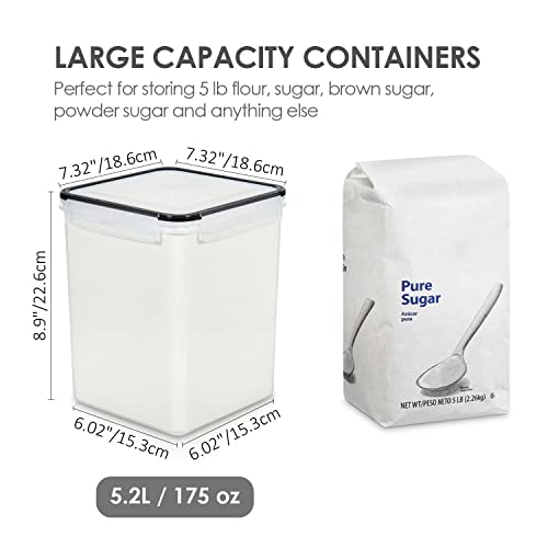 5.2L Flour Sugar Storage Containers (4 Count)