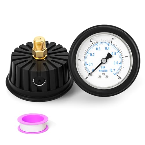0 10PSI Stainless Steel Liquid Filled Pressure Gauge