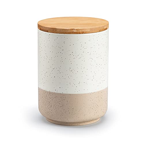 Sabine Ceramic Canister with Airtight Wood Lid