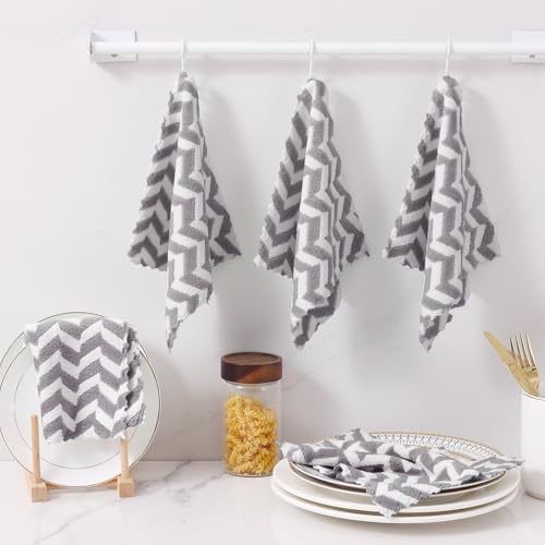 12 Pack Irregular Waves Kitchen Dish Cloths (12 Count)