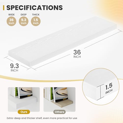36 Inch Floating Shelves (2 Count)