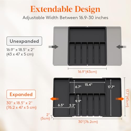Extra Large Silverware Drawer Organizer