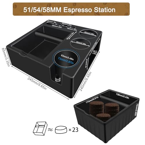 Espresso tamping station knock box