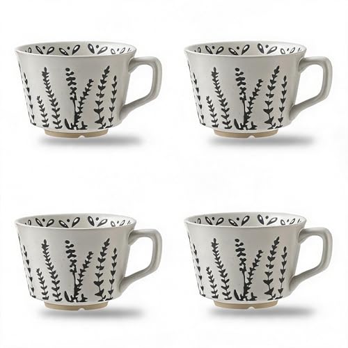 4 Pack 12oz Speckled Stoneware Coffee Mugs