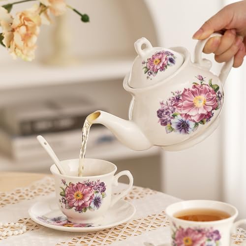 20 Pieces Tea Set For Adult with Golden Metal Rack
