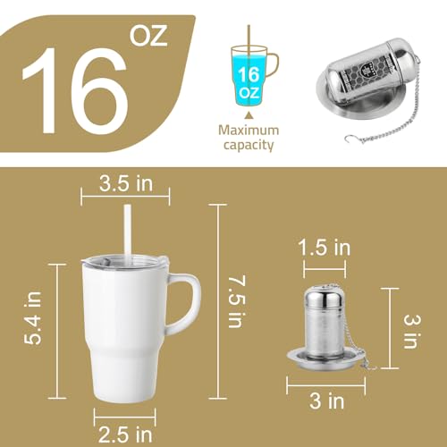 Sweejar Ceramic Tea Cup with Lid