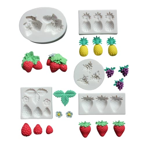 Lovely Small Items Silicone Fondant Molds Set For Cake Topper (5 Count)