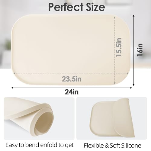 Silicone Coffee Maker Mat with Lip for Countertops