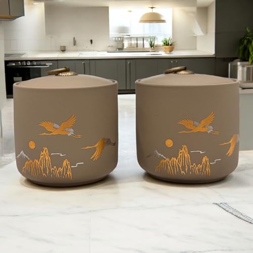 Ceramic Canister with Airtight Lid (2 Count)