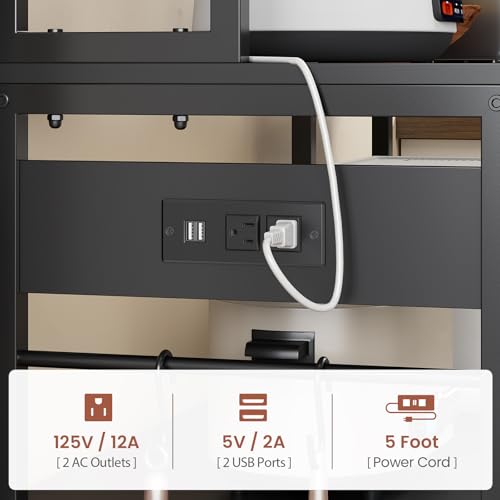 47.2 Inch Bakers Rack with Power Outlet