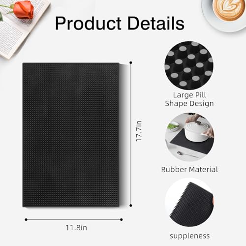 4 Pcs Black Bar Mats for Countertop
