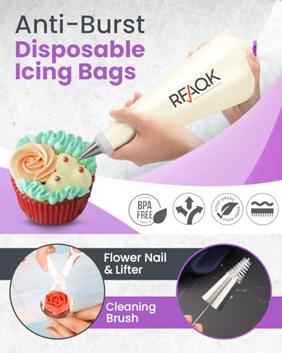 74PCs Icing Piping Bags and Tips Set for Beginners to Decorate Cake