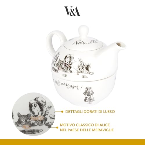 Alice in Wonderland Teapot and Cup Set For 1 in Gift Box
