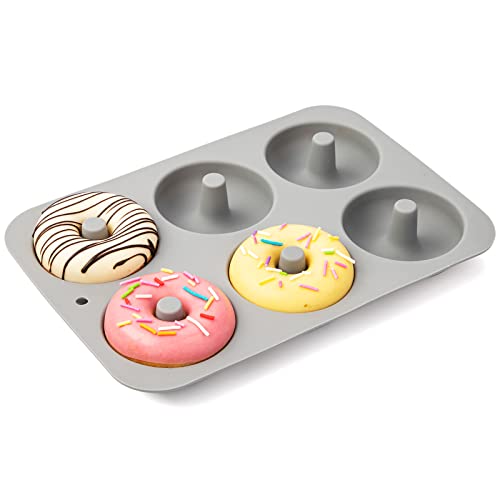 Non Stick Silicone Donut Pan for 6 Doughnuts (3.5 Count)