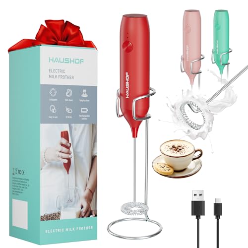 Handheld Rechargeable Milk Frother Wand with Stand