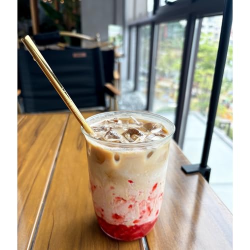 Stainless Steel Straws Metal Reusable Drinking Straw for Juice Iced Coffee Cold Beverage Water Highball Glasses 12 (8 Count)