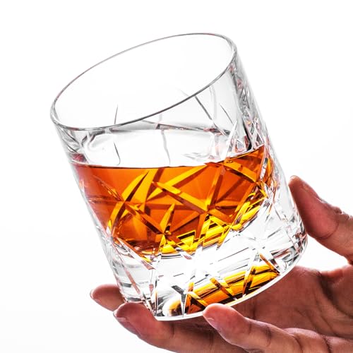 Crystal Whiskey Glasses Set of 2 Hand Blown Old Fashioned Glasses (2 Count)