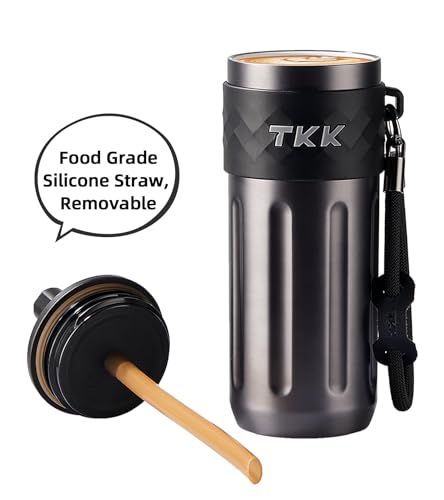 17 OZ Travel Tumbler Ceramic Lining with Straw Lid