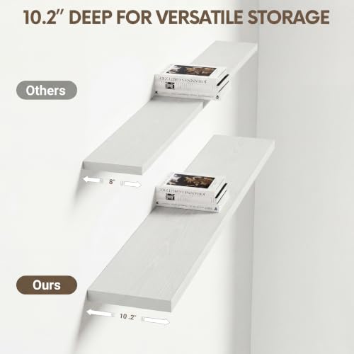 10 Inch Deep Floating Shelves 40” Set of 2 (2 Count)