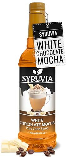 Coffee Syrup White Chocolate Mocha Flavored Syrup for Drinks (25.4 Fl Oz)