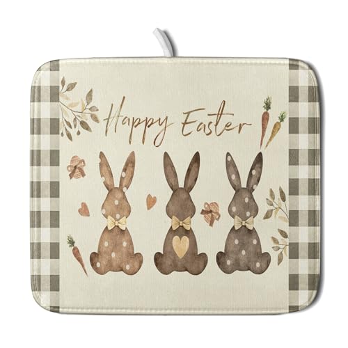 Happy Easter Dish Drying Mat for Countertop