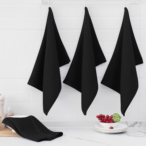 100% Cotton Oversized Waffle Weave Kitchen Towels 4 (4 Count)