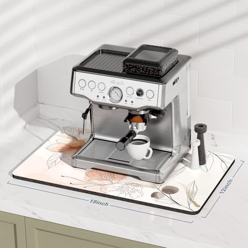 Coffee Mat 12" x 19" Cute Coffee Bar Mats for Espresso Machine Station Accessories and Organizer