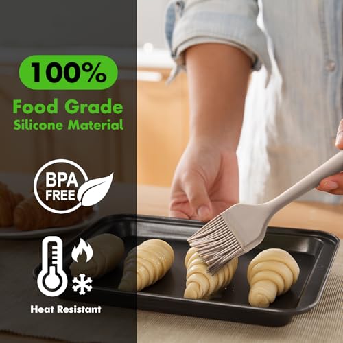 Basting Brushes Silicone Heat Resistant Pastry Brushes Spread Oil Butter Sauce Marinades for BBQ Grill Barbecue Baking Kitchen Cooking BPA Free Dishwasher Safe (2 Count)