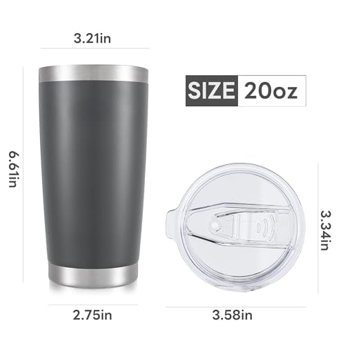 20 oz Tumbler with Lid Stainless Steel Insulated Tumblers Bulk Cups Mug (8 Count)