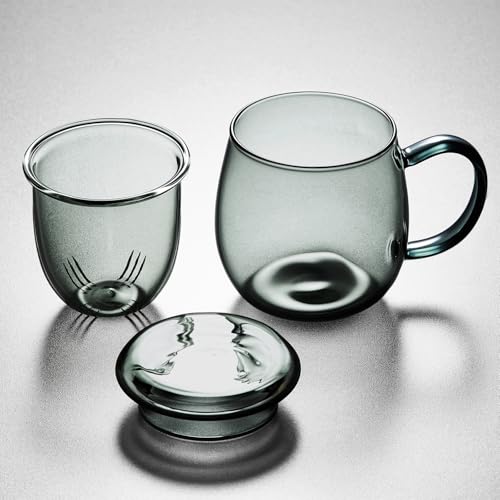 Glass Tea Cup with Infuser and Lid