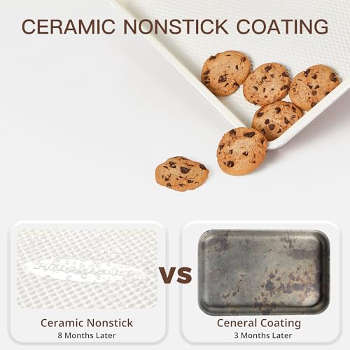 3 Pack Nonstick Ceramic Baking Sheet Pan Set for Oven (3 Count)