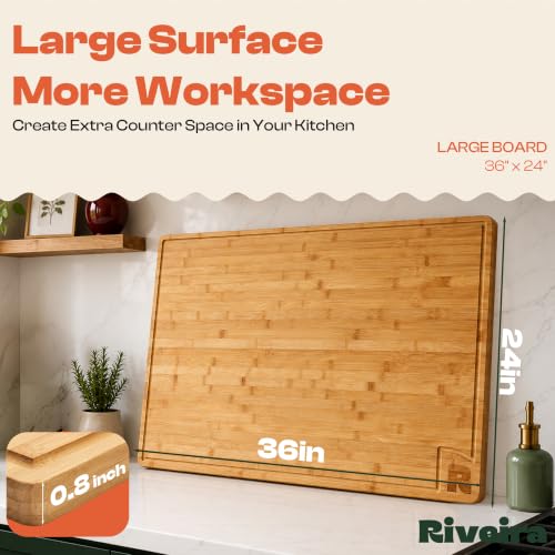 Extra Large Bamboo Cutting Board for Kitchen