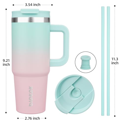 30 oz Insulated Tumbler with Handle & Straw
