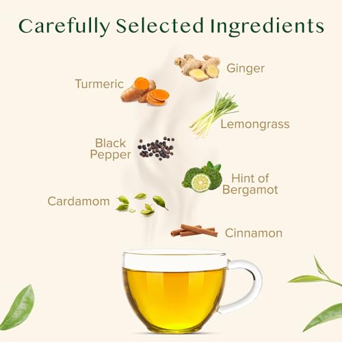 Turmeric Ginger Cinnamon Tea Bags with Black Pepper (100 Count)