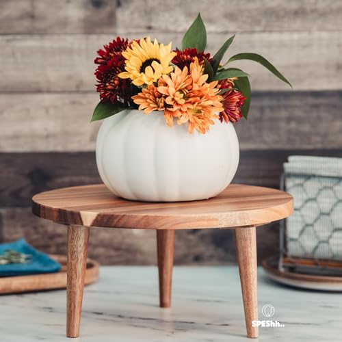 Acacia Wooden Round Footed Serving Board