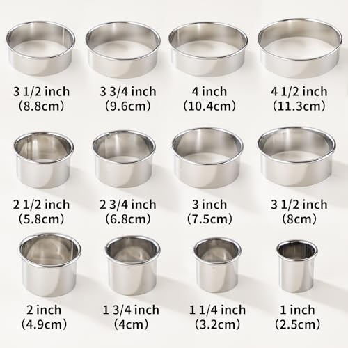 12 Pcs 304 Stainless Steel Biscuit Cutter Set (12 Count)