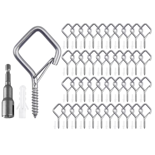 42 PCS 304 Stainless Steel Eye Screw Hooks for Hanging Heavy Duty.Ceiling Hooks for Hanging Plants (42 Count)