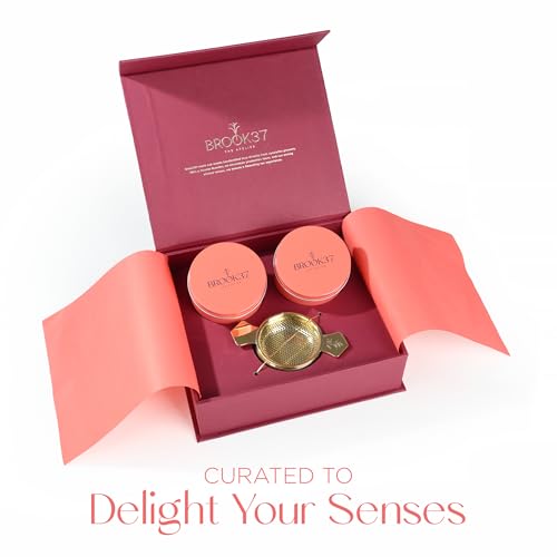 Brook37 Aurum Collection Luxury Loose Leaf Tea Gift Set with Brass Infuser (3 Count)