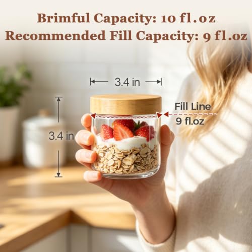Overnight Oats Containers with Lids 10 oz (4 Count)