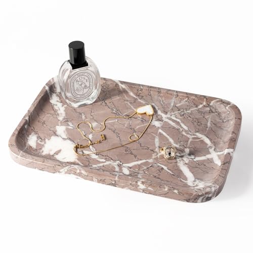 Marble Tray 12"x8" Marble Vanity Tray for Countertop Bathroom Kitchen Dresser
