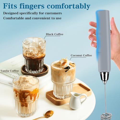 Milk Frother Wand Rechargeable Handheld Whisk Coffee 3 Speed Adjustable