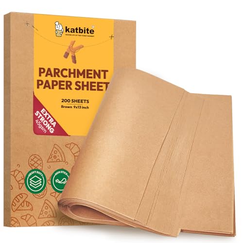 200Pcs 9x13 inch Heavy Duty Unbleached Parchment Paper