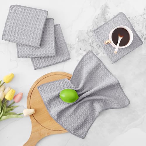 Microfiber Waffle Weave Kitchen Dish Cloths (8 Count)